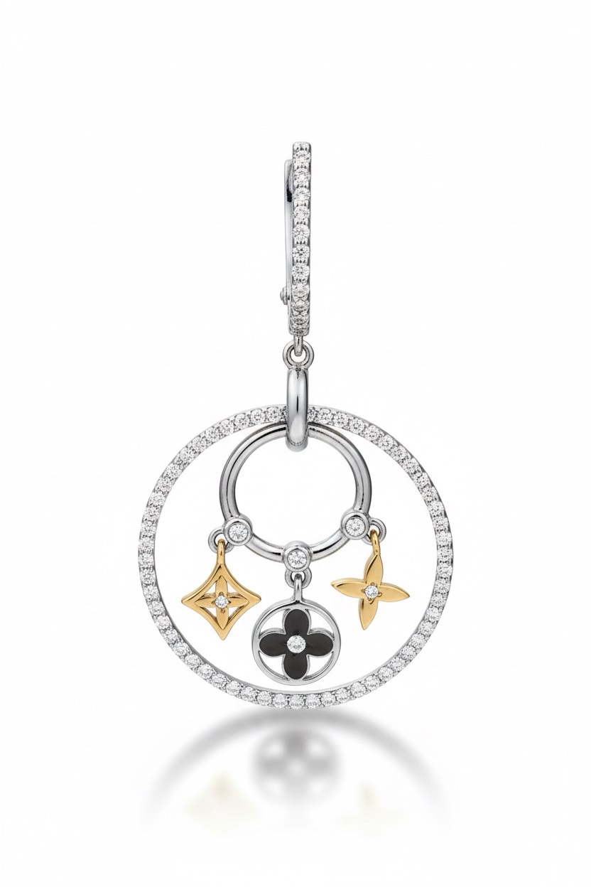 18K Gold Diamond Earrings – 0.58ct” - Image 2