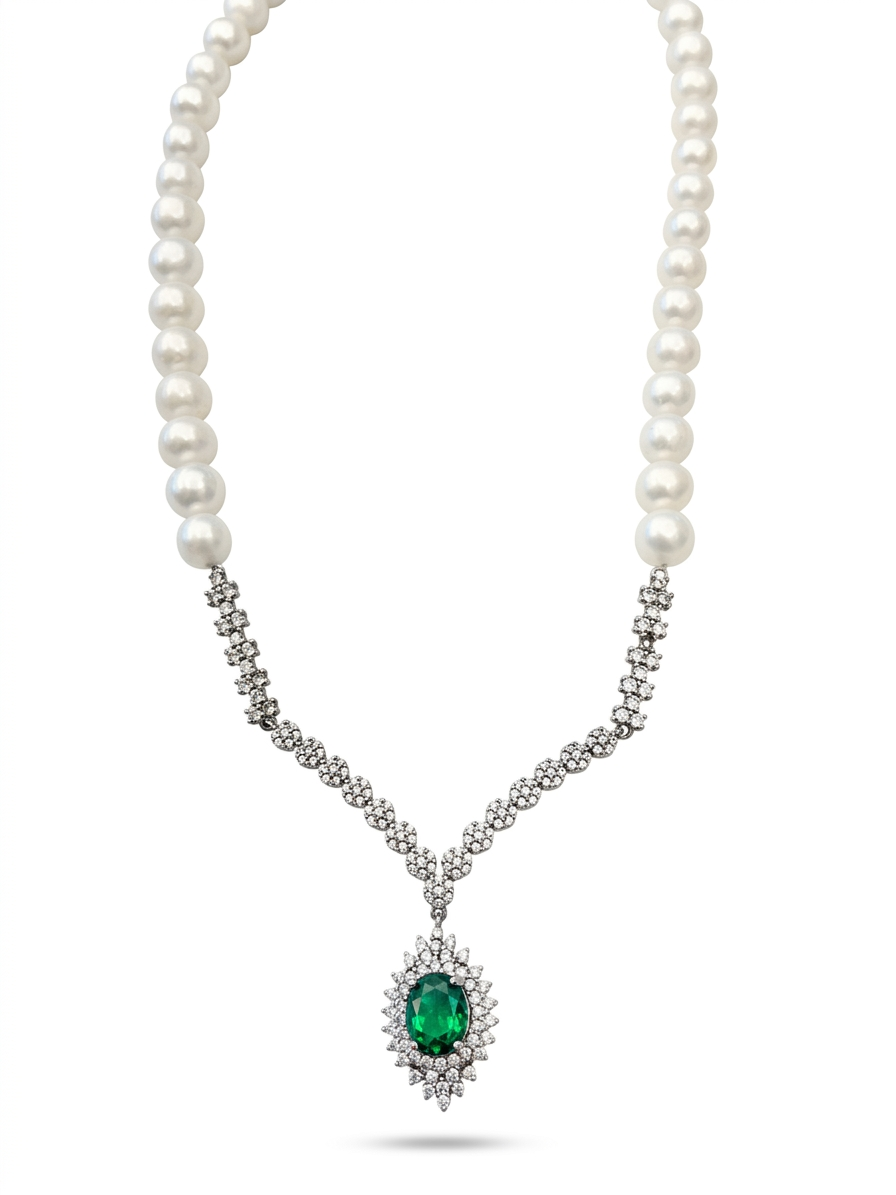Japanese Pearl Necklace | Sterling Silver Elegance