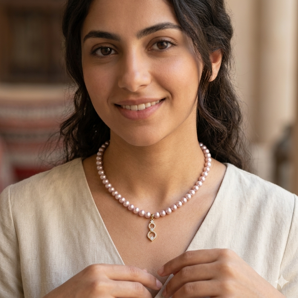 Rose Gold South Sea Pearl Necklace - Image 2