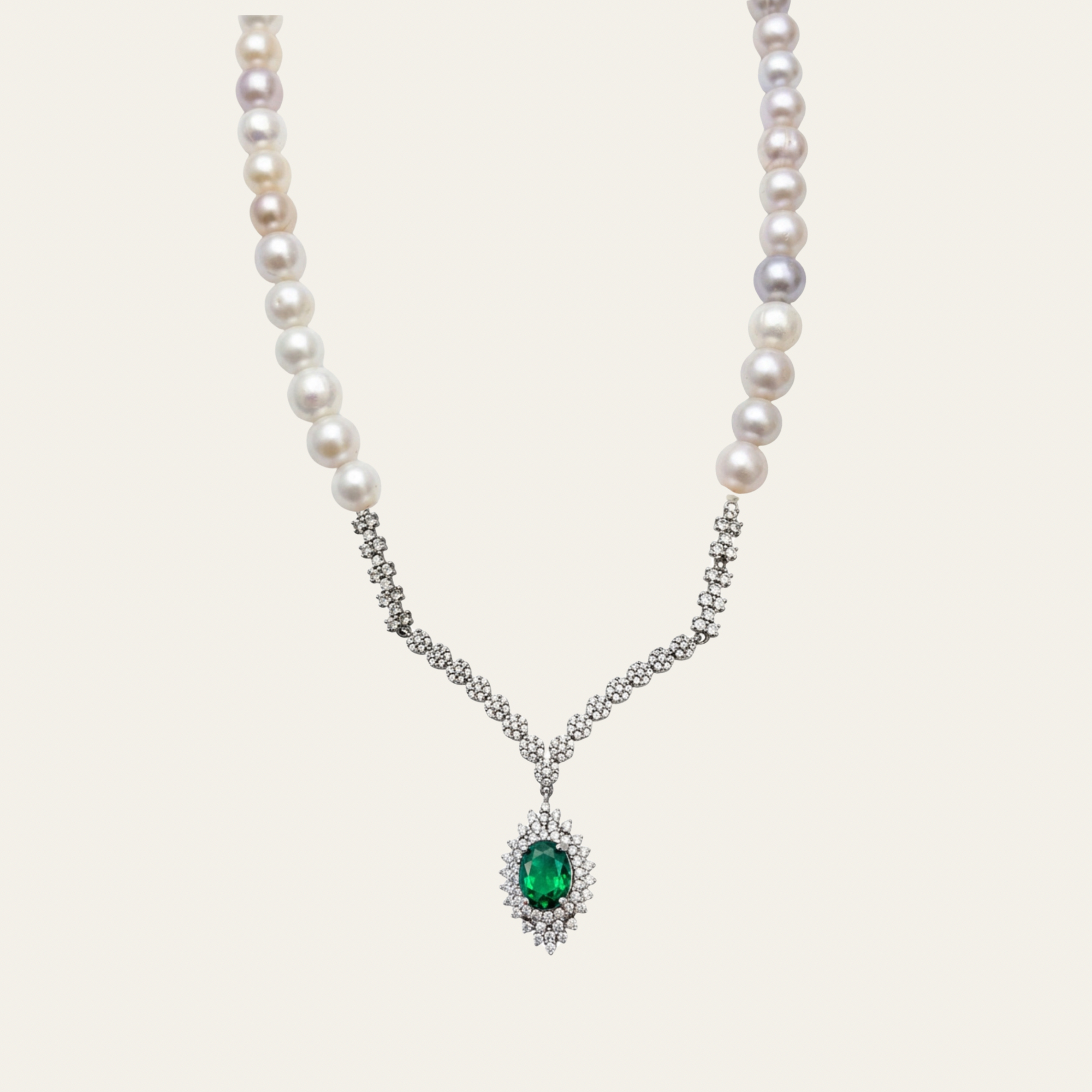 Japanese Pearl Necklace | Sterling Silver Elegance