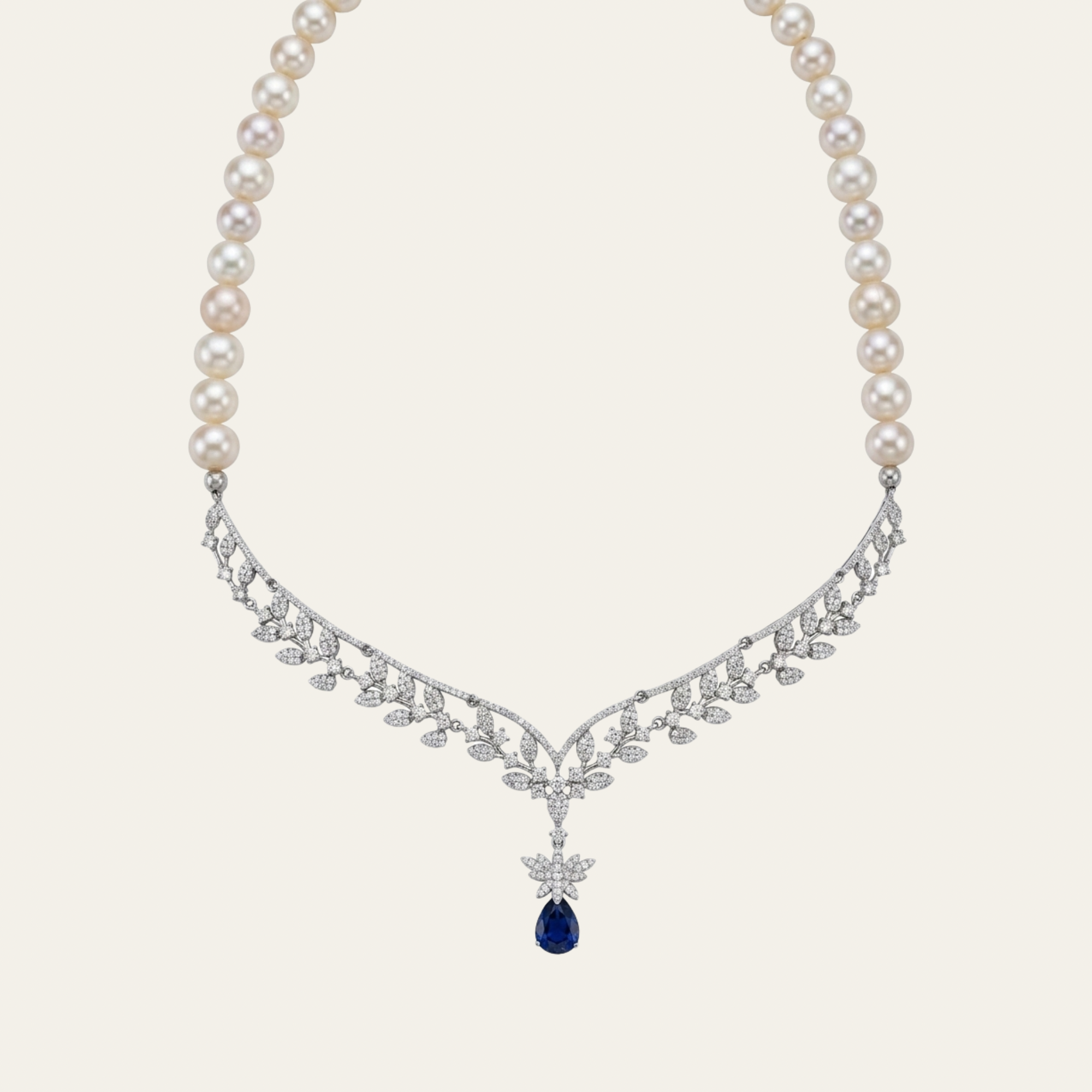 Handcrafted Natural Pearl Silver Necklace | Timeless Elegance