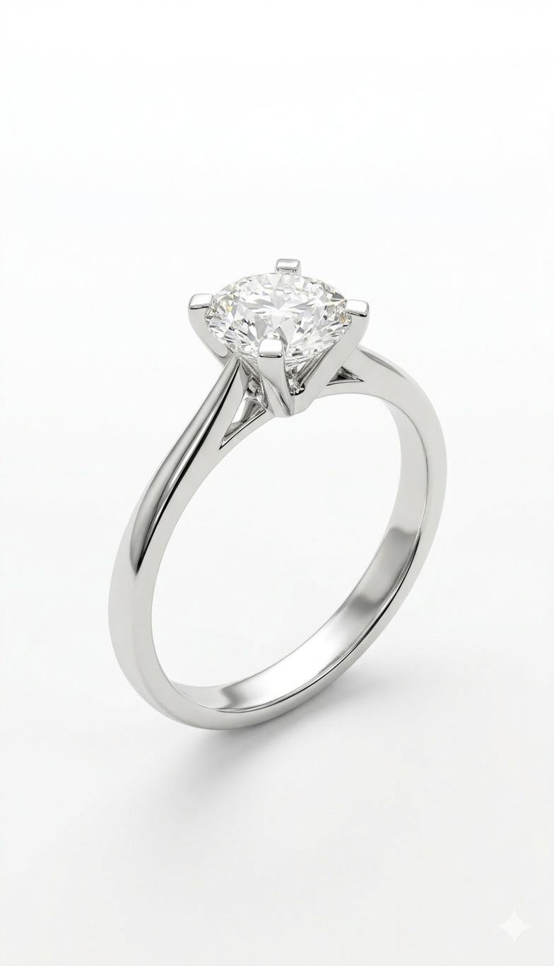 18K Gold Solitaire Diamond Ring | 0.31 CT Natural Diamond VS1 G | Timeless Elegance