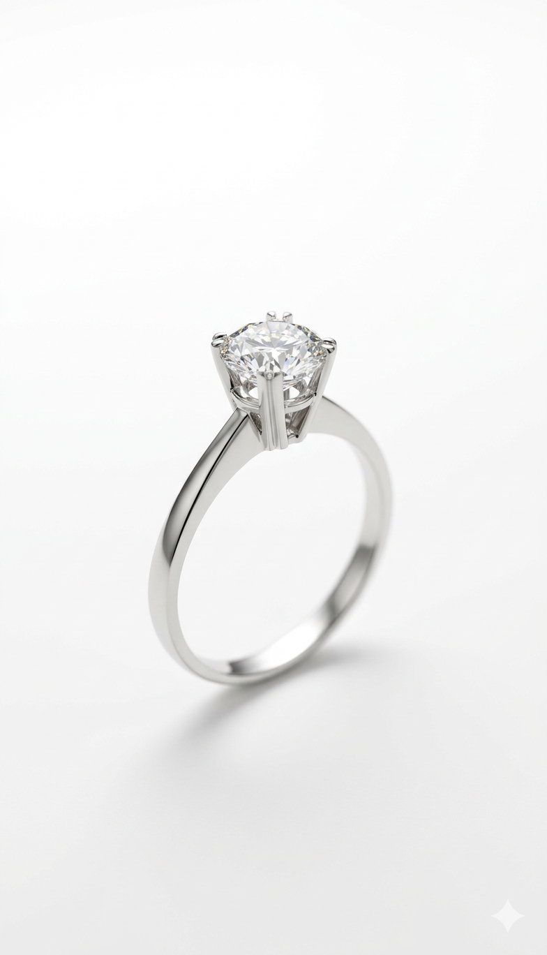 18K Gold Solitaire Diamond Ring | 0.32 CT Natural Diamond VS1 G | Timeless Elegance