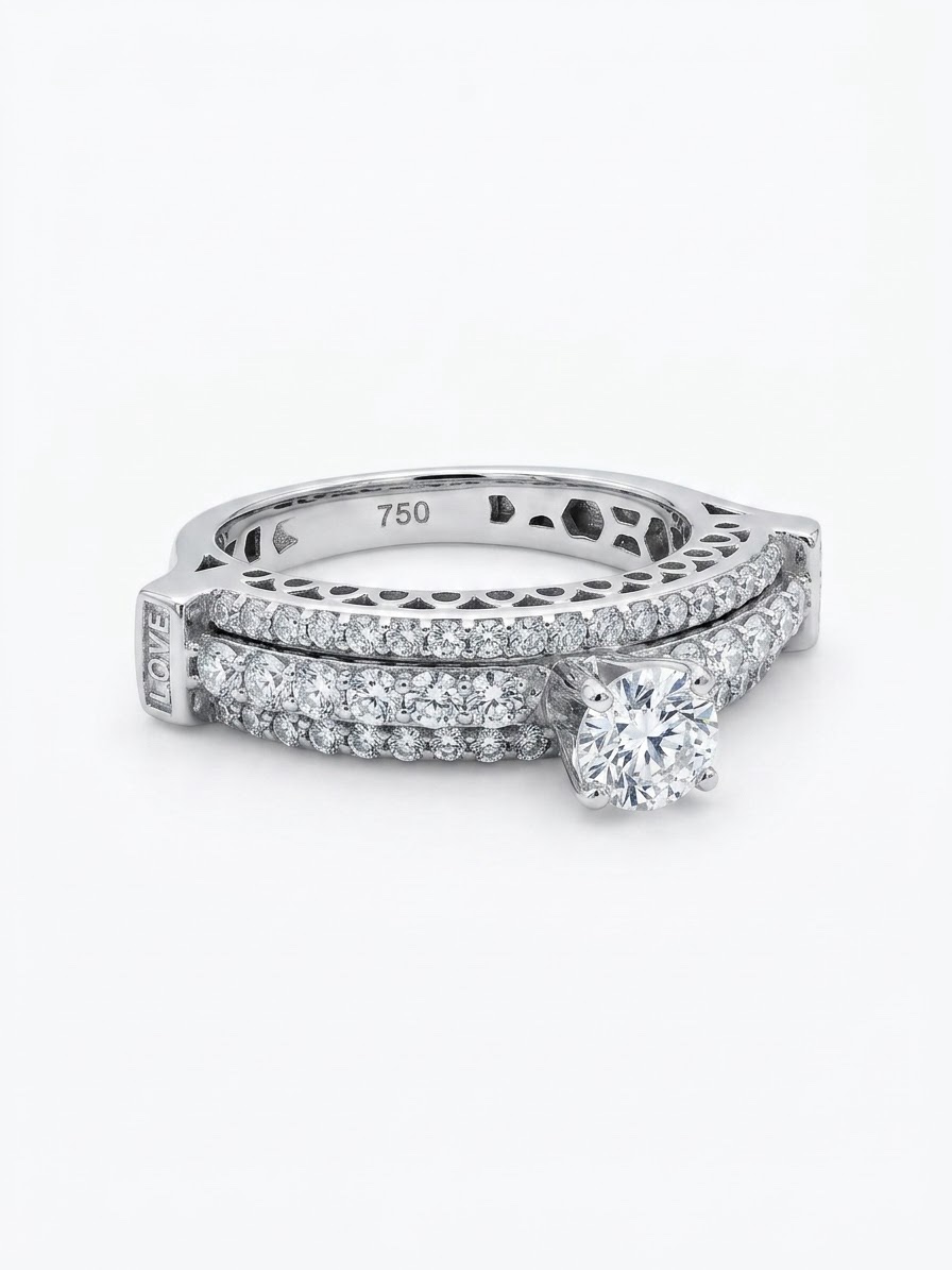 Fine 18K Gold Ring | IGI Certified Diamond with Luxurious Side Setting