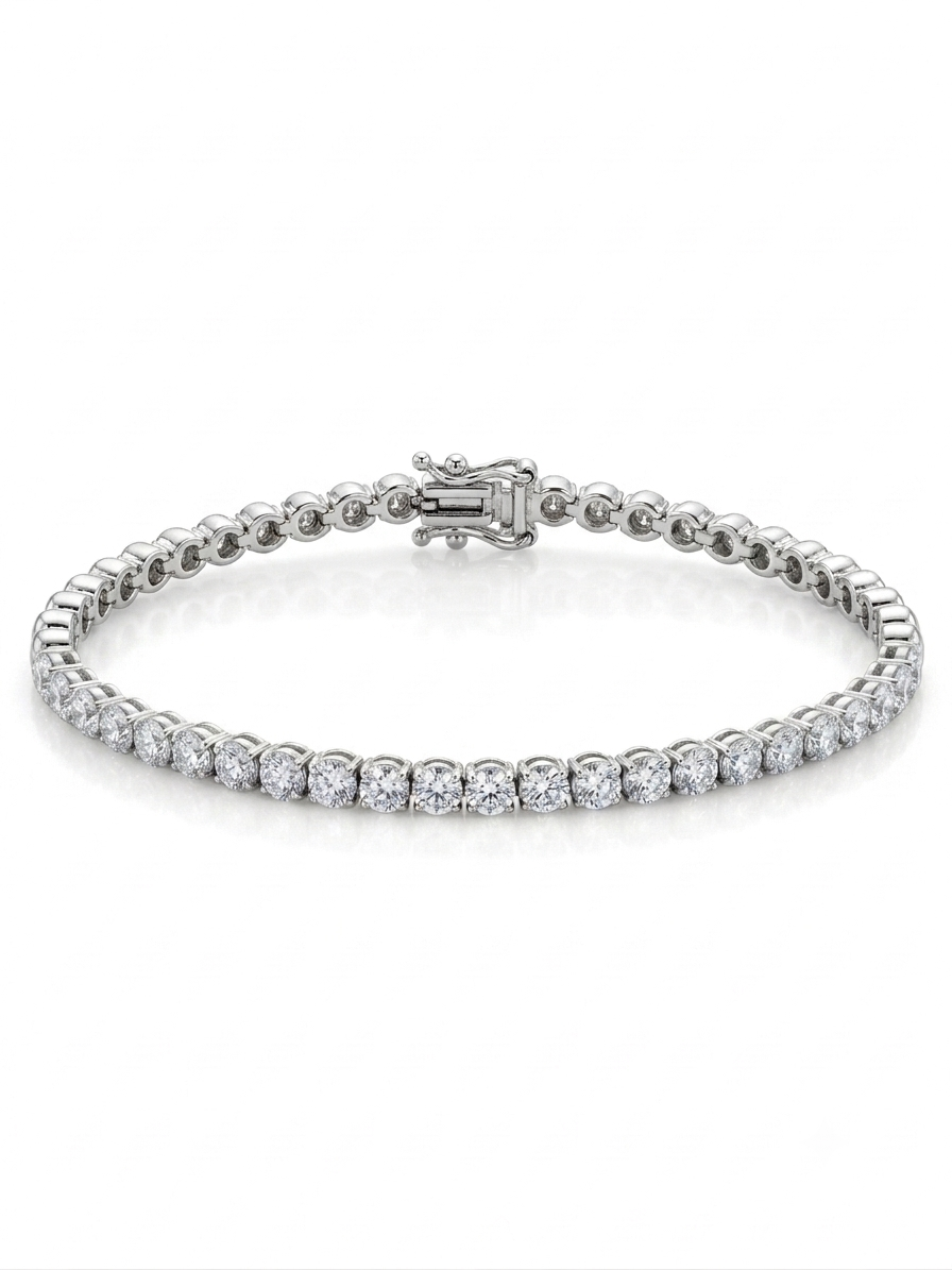 18K Gold Half Tennis Diamond Bracelet | 1.05 CT Natural Diamonds