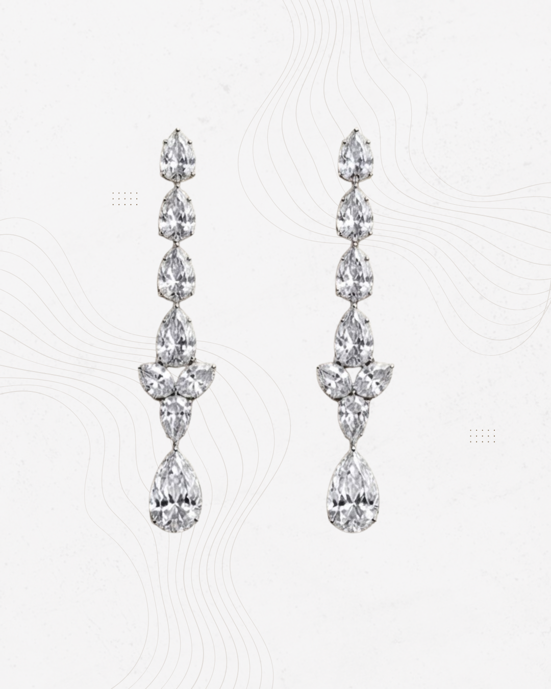 Elegant Pear-Cut Natural Diamond Earrings in 18K White Gold